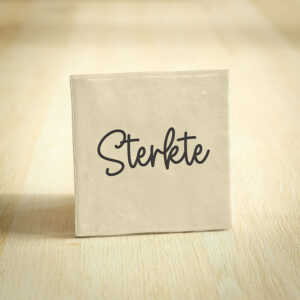 Tegeltje - Sterkte | Beige & Zwart | 10x10cm