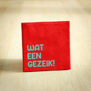 Tegeltje - Wat een gezeik! | Rood & Zeegroen | 10x10cm