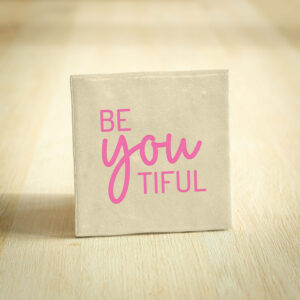 Tegeltje - Be You Tiful | Beige & Roze | 10x10cm