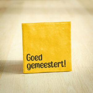 Tegeltje - Goed gemeestert! | Geel & Zwart | 10x10cm