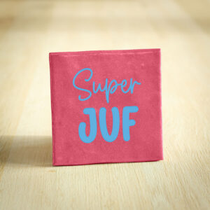 Tegeltje - Super Juf | Donkerroze & Lichtblauw | 10x10cm