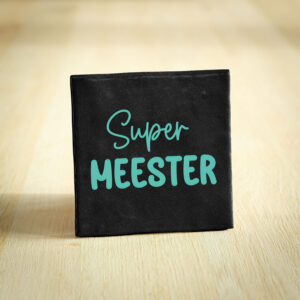 Tegeltje - Super Meester | Zwart & Zeegroen | 10x10cm