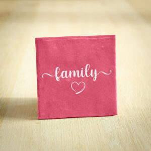Tegeltje - Family | Donkerroze & Wit | 10x10cm