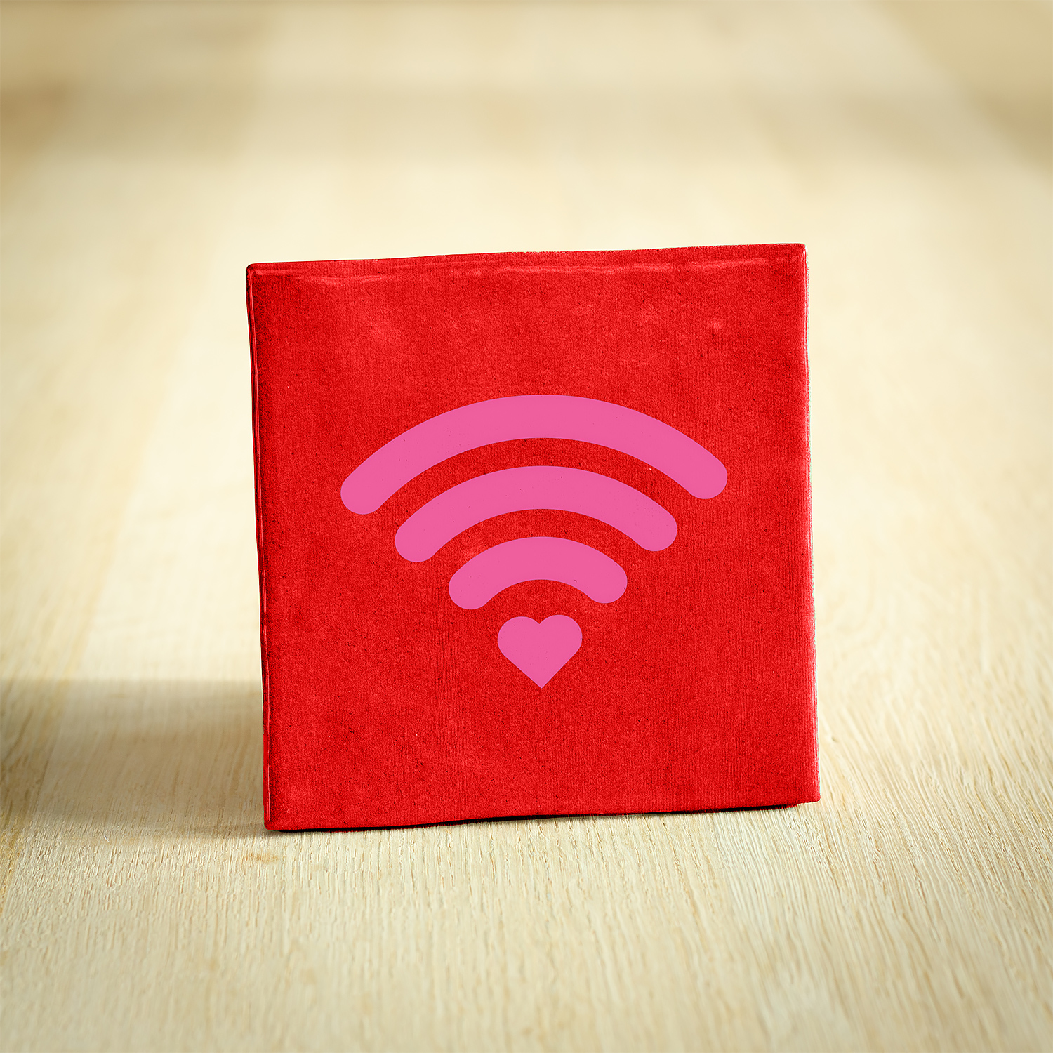 Tegeltje - Wifi Love | Rood & Roze | 10x10cm