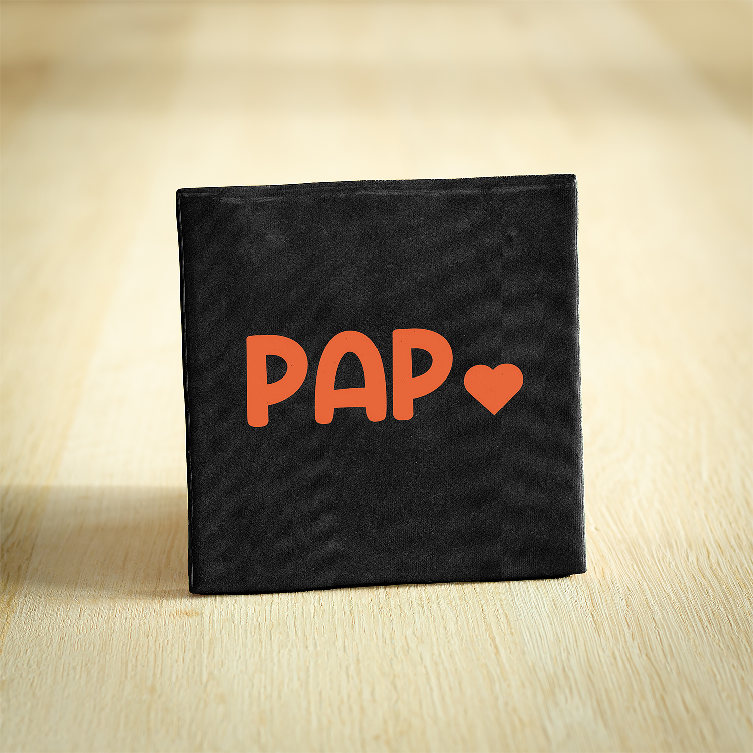 Tegeltje - PAP | Zwart & Oranje | 10x10cm