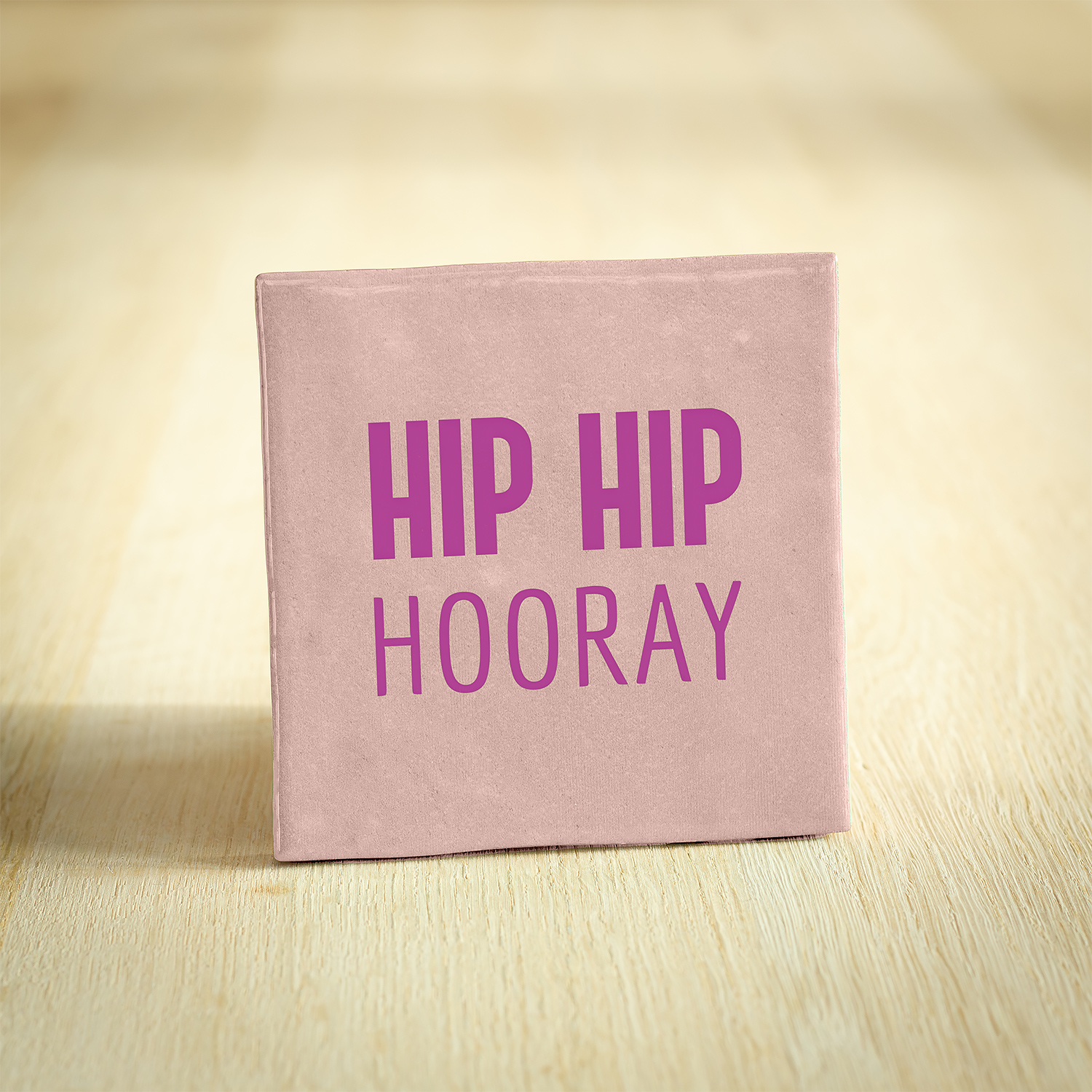 Tegeltje - Hip Hip Hooray | Roze & Paars | 10x10cm
