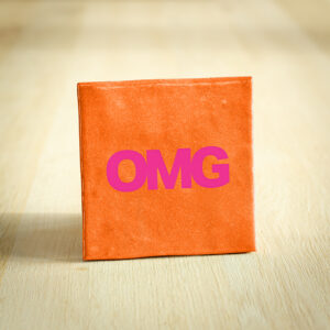 Tegeltje - OMG | Oranje & Neon Roze | 10x10cm
