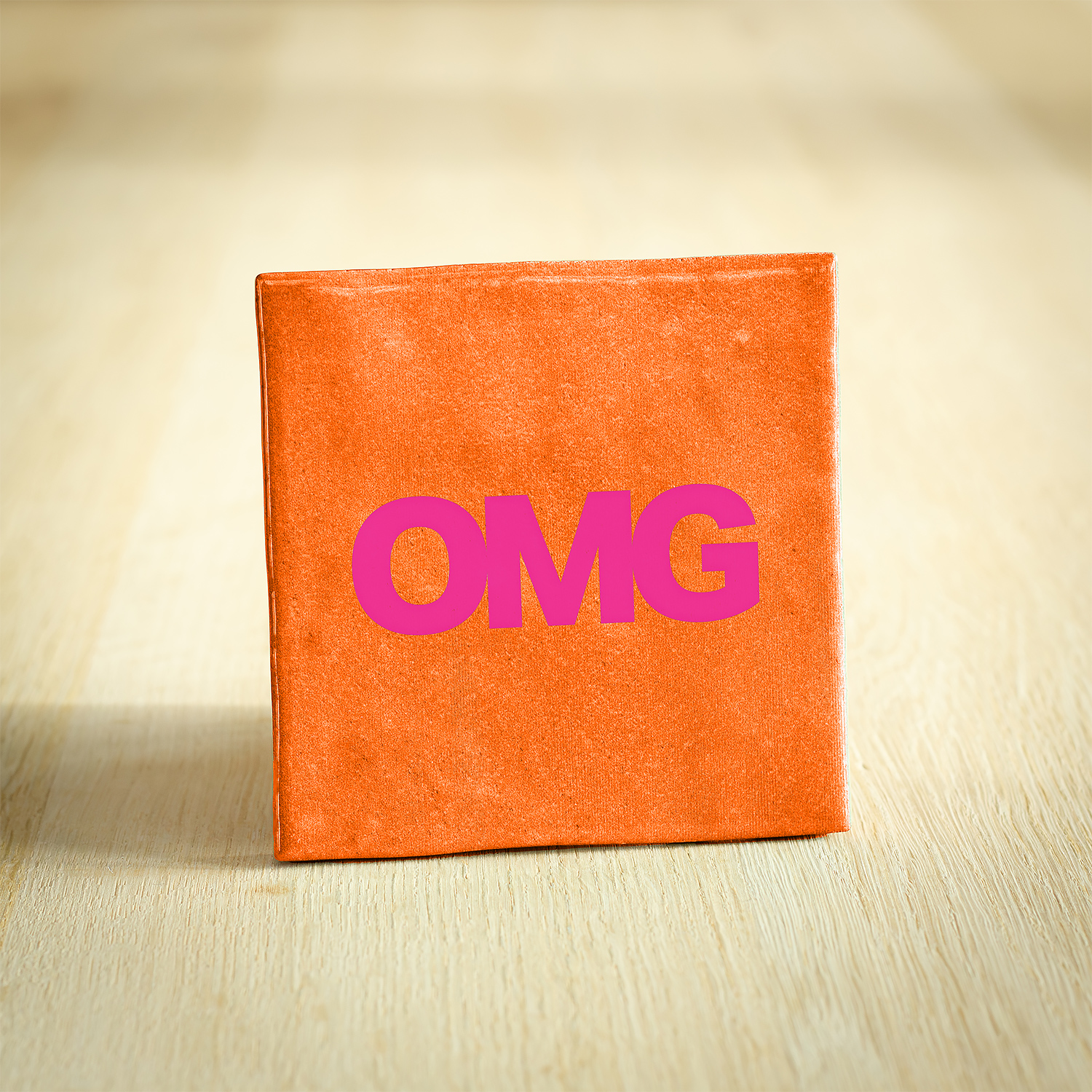 Tegeltje - OMG | Oranje & Neon Roze | 10x10cm